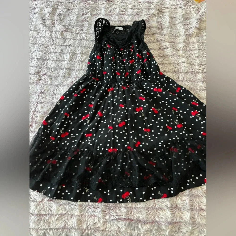 Epic Threads Girls Black and Red Cherry Dress Size Medium - Picture 4 of 13